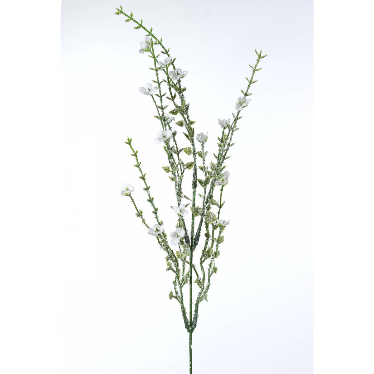 21" Iced Plastic Baby's Breath Bush: White