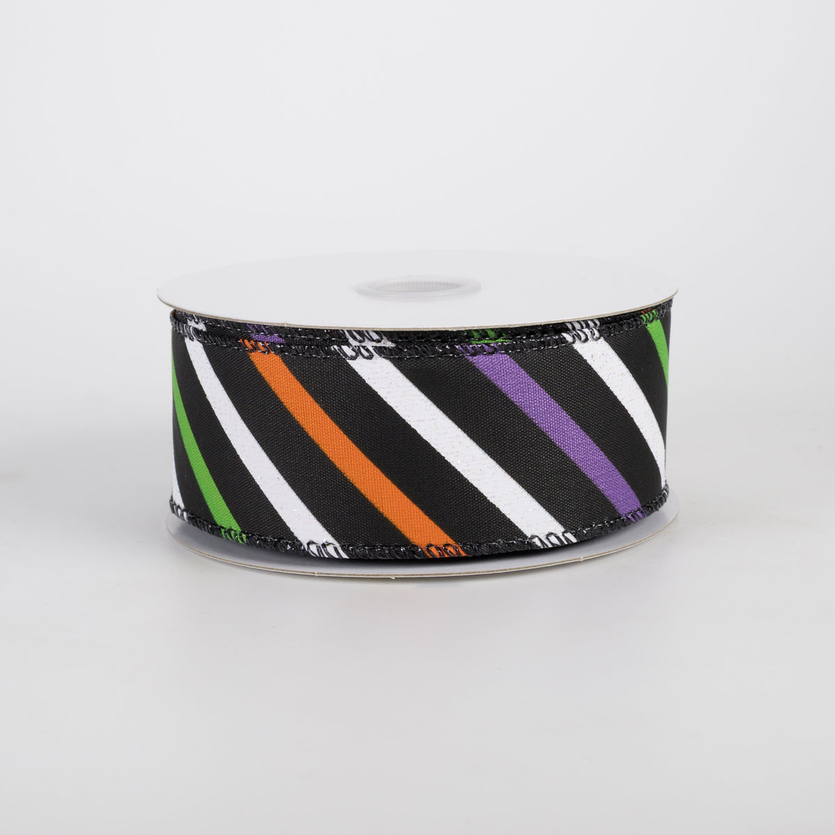 1.5" Diagonal Halloween Stripes Ribbon: Black (10 Yards) Item Number: 51604-09-21