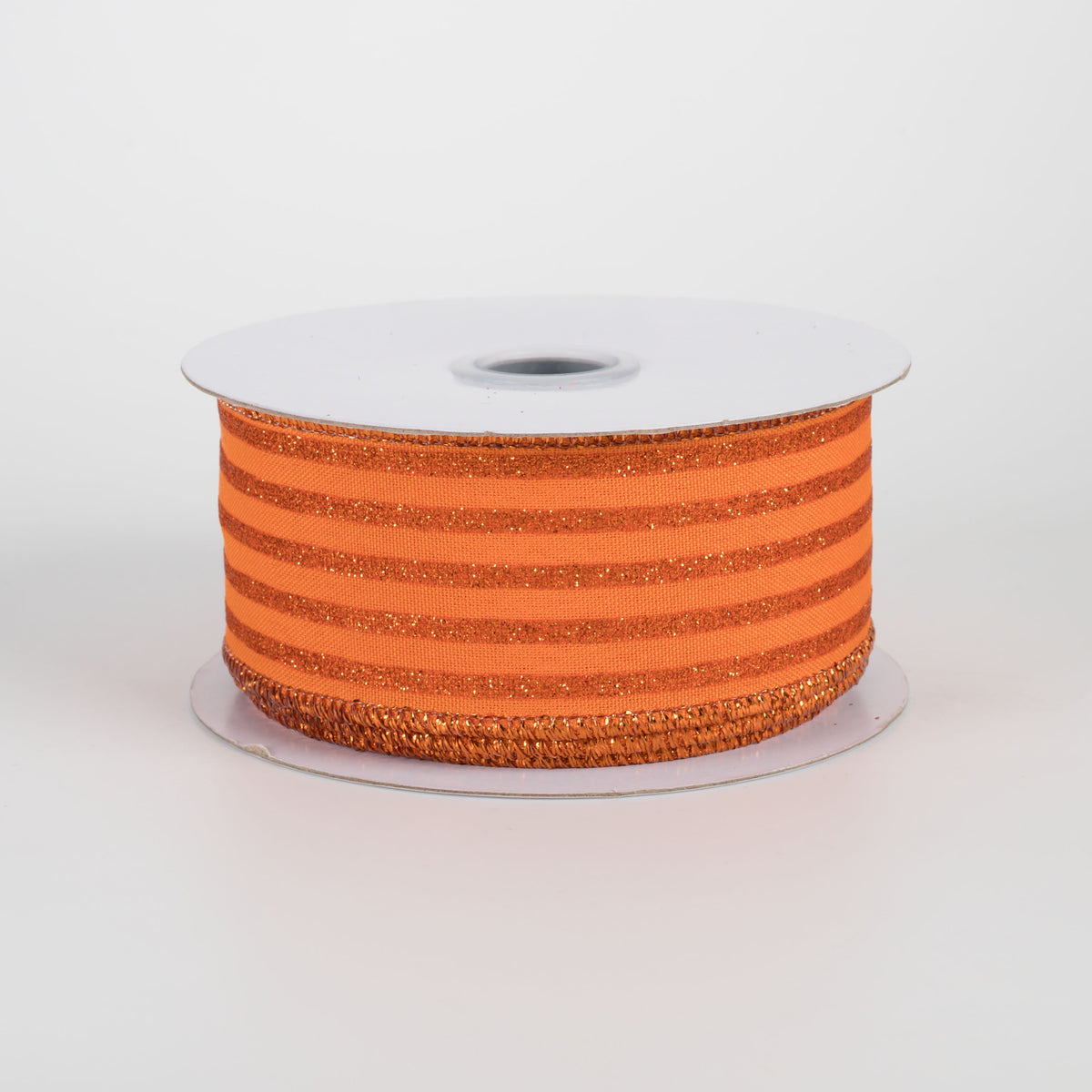 1.5" Glitter Vertical Stripe Ribbon: Orange (10 Yards) Item Number: RGF197020