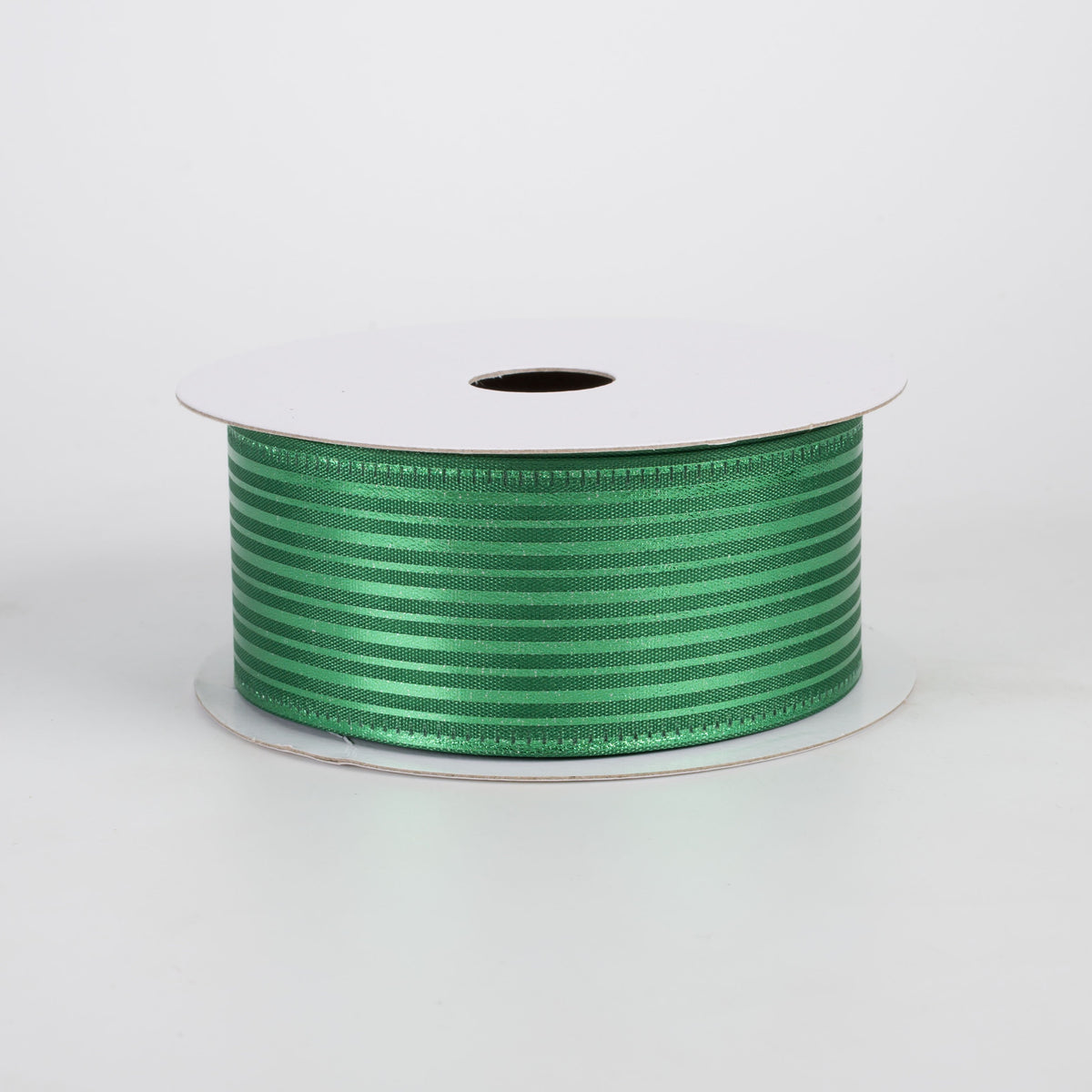 1.5" Metallic Embossed Vertical Grain Satin Ribbon: Emerald Green (10 Yards) Item Number: 76555-09-17