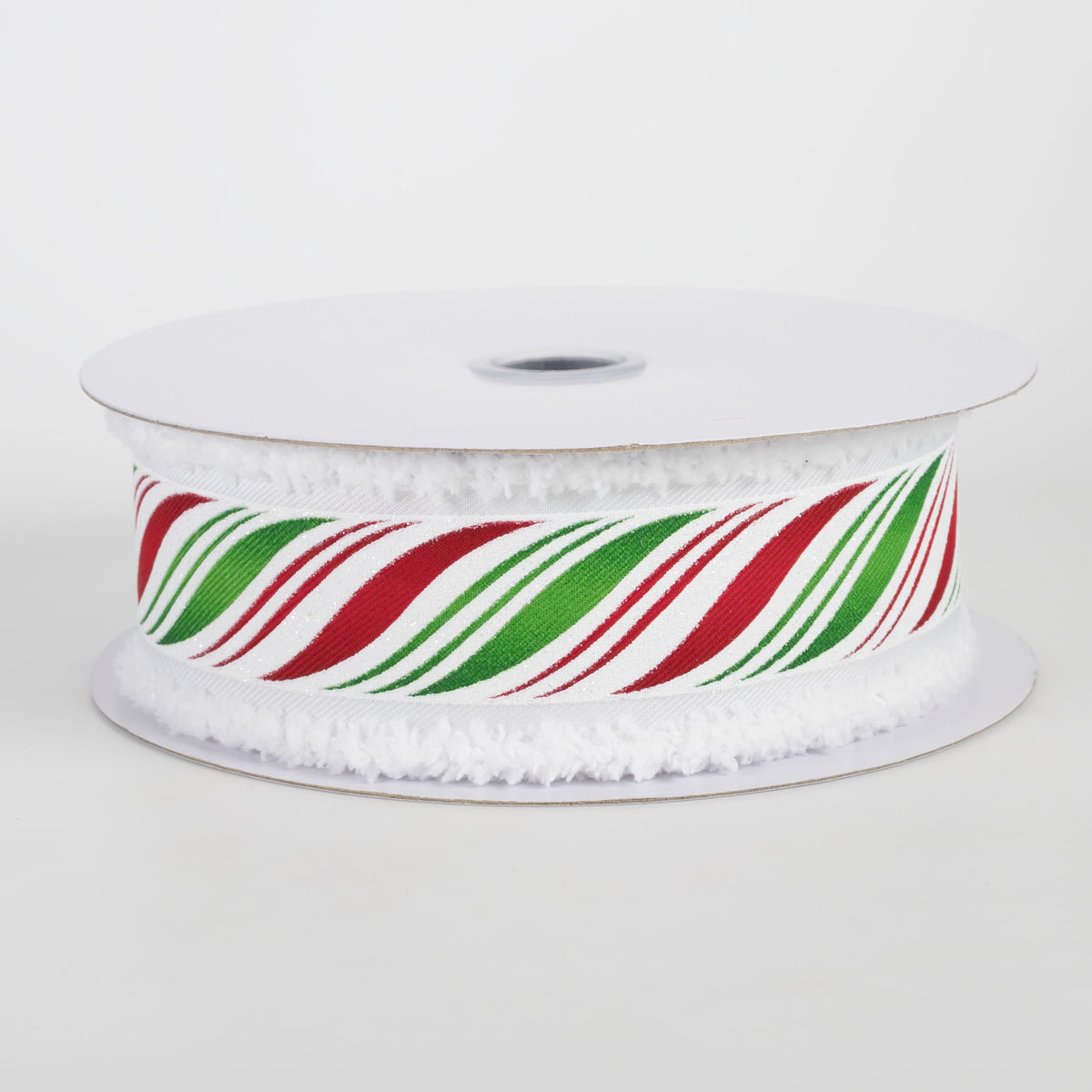 1.5" Peppermint Candy Cane Twist Drift Edge Ribbon: Red & Green (10 Yards) Item Number: RGC828967