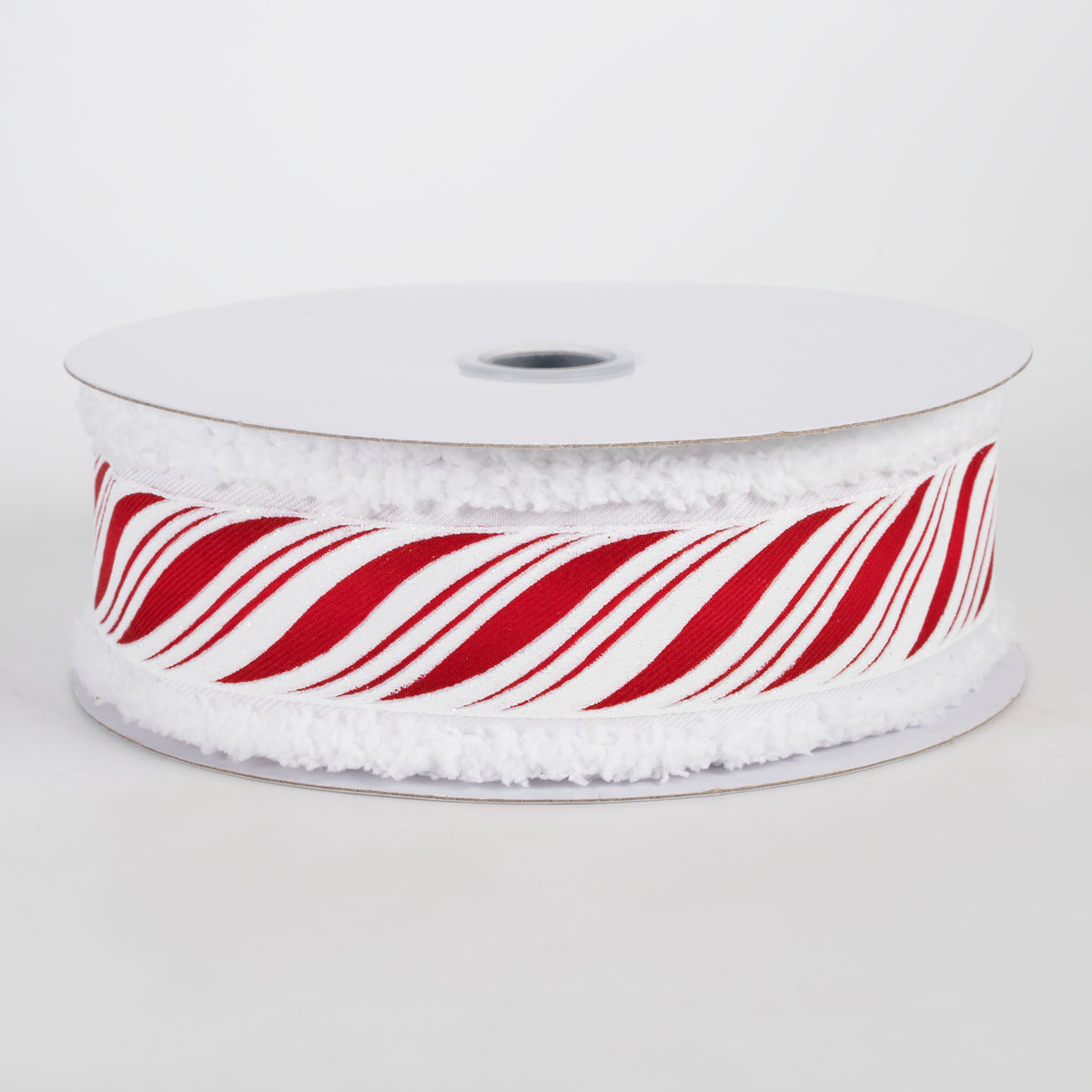 1.5" Peppermint Candy Cane Twist Drift Edge Ribbon: Red & White (10 Yards) Item Number: RGC828727