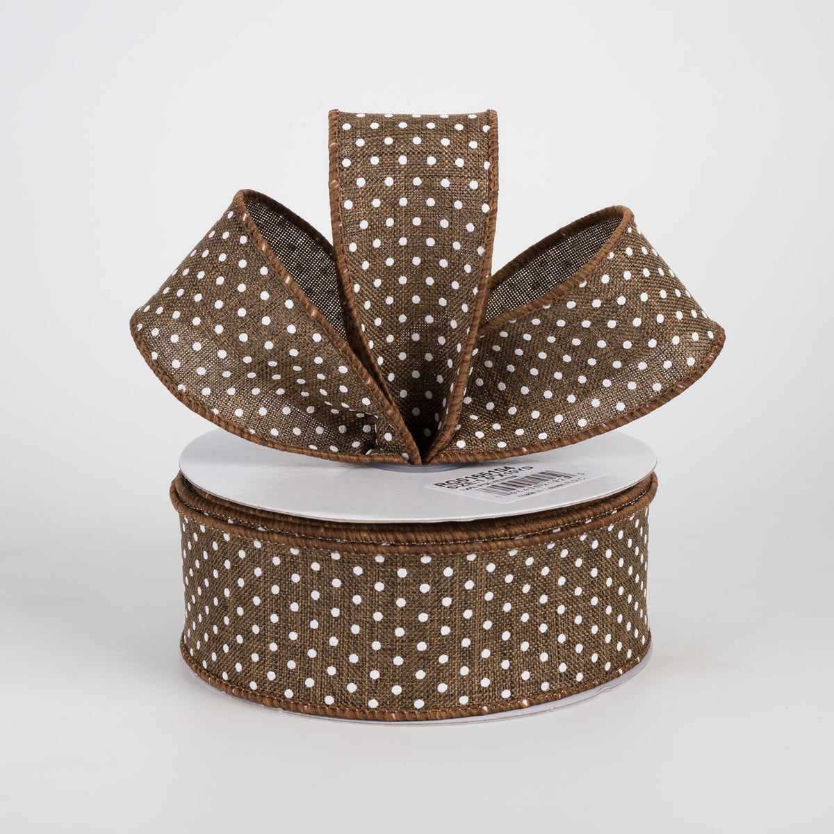 1.5" Swiss Dots Ribbon: Brown & White (10 Yards) Lifestyle Photo