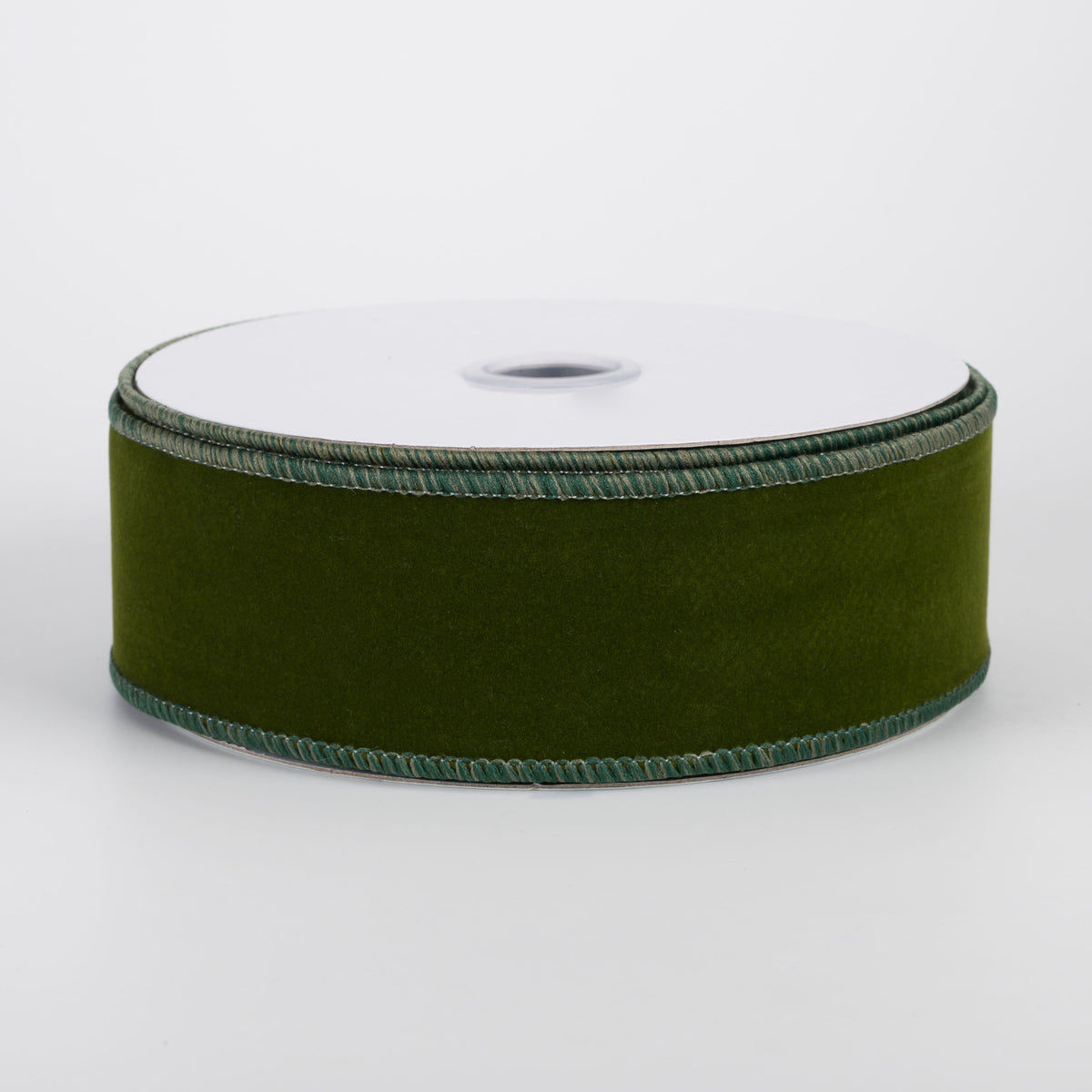 1.5" Wired Velvet Ribbon: Dark Moss Green (10 Yards) Item Number: RL1942R4