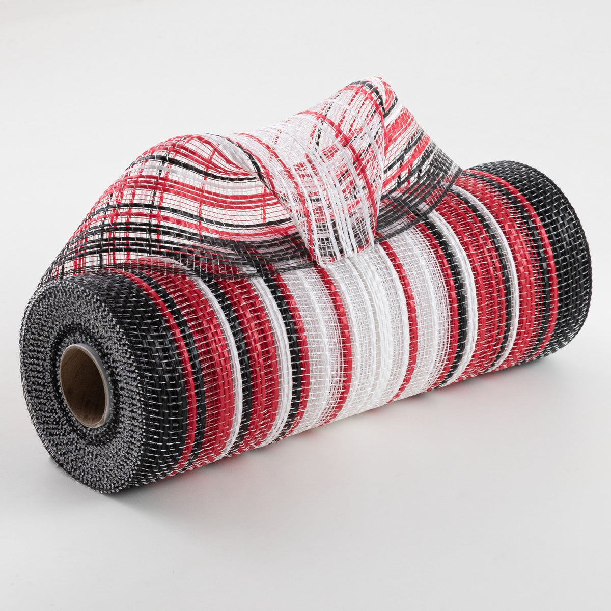 10" Vertical Wide Strip OmbrÃ© Mesh: Black, Red & White Item Number: RE13862M