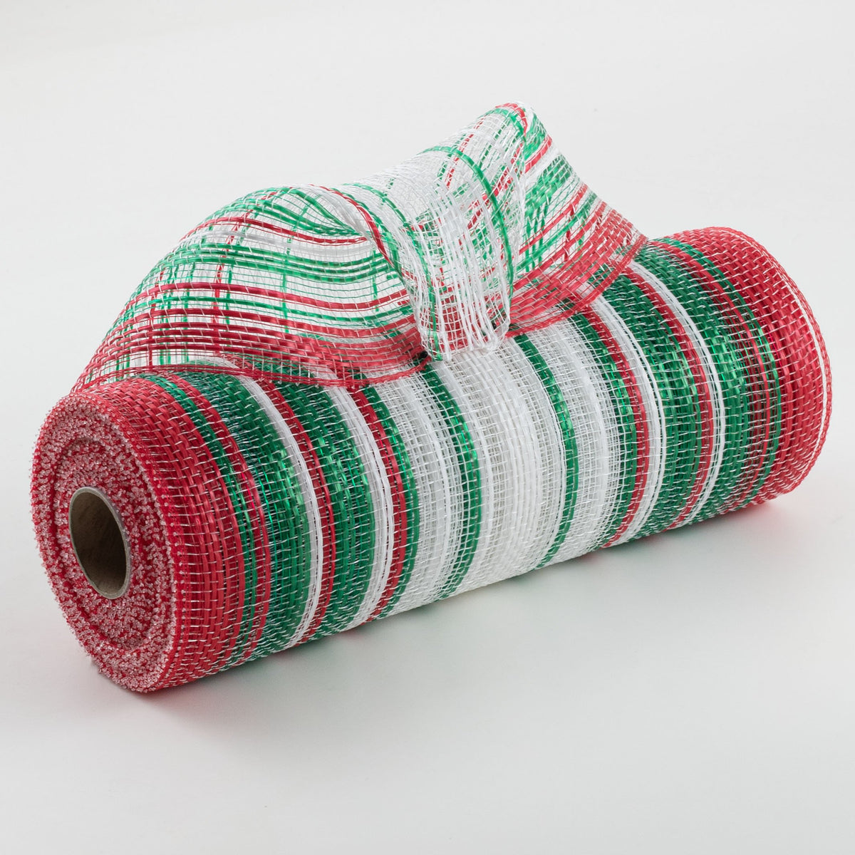 10" Vertical Wide Strip OmbrÃ© Mesh: Red, Emerald Green & White Item Number: RE13862K