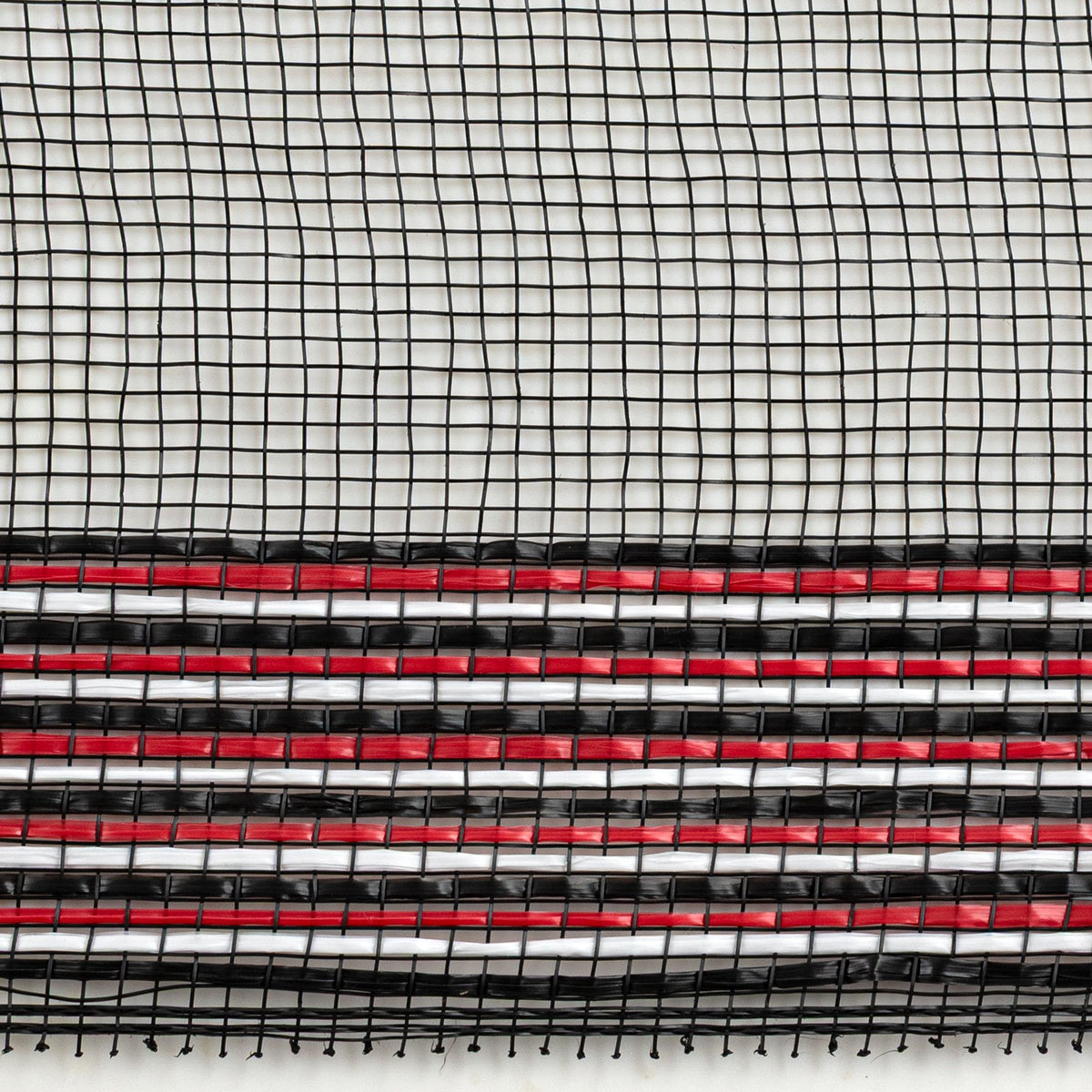 10" Wide Strip Border Stripe Mesh: Black, Red & White detail photo 3