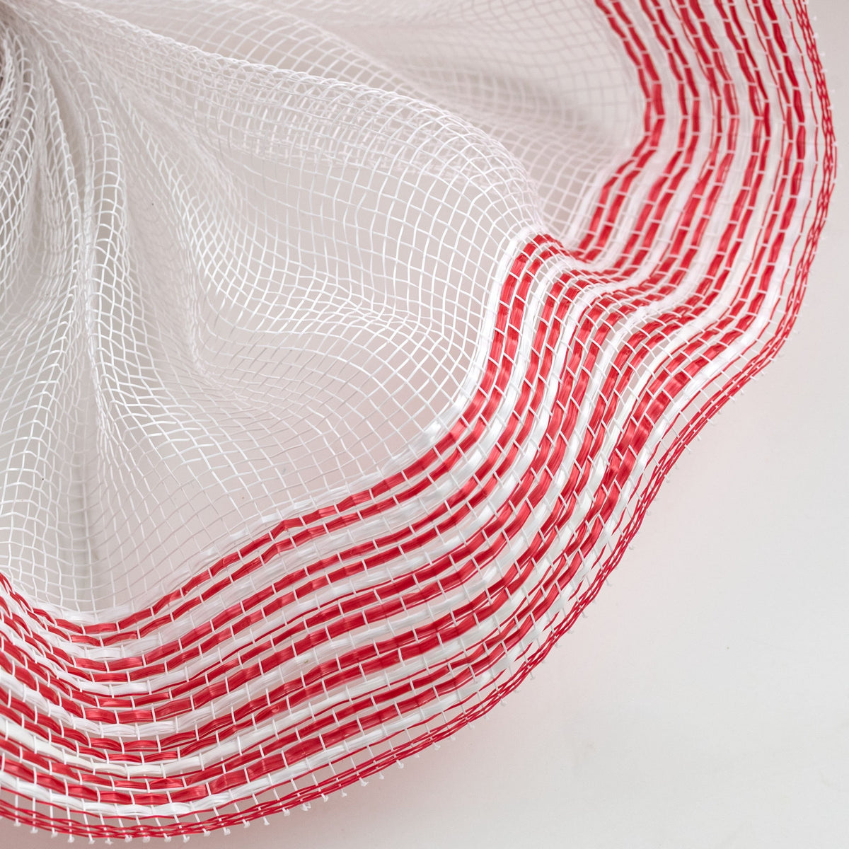 10" Wide Strip Border Stripe Mesh: Red & White Lifestyle Photo