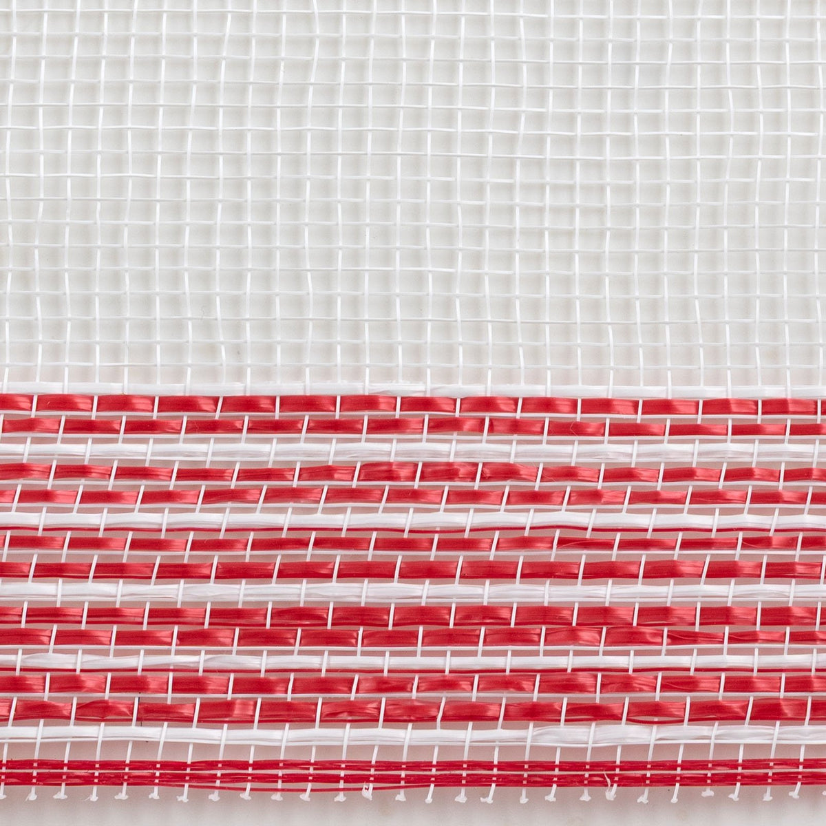 10" Wide Strip Border Stripe Mesh: Red & White detail photo 3