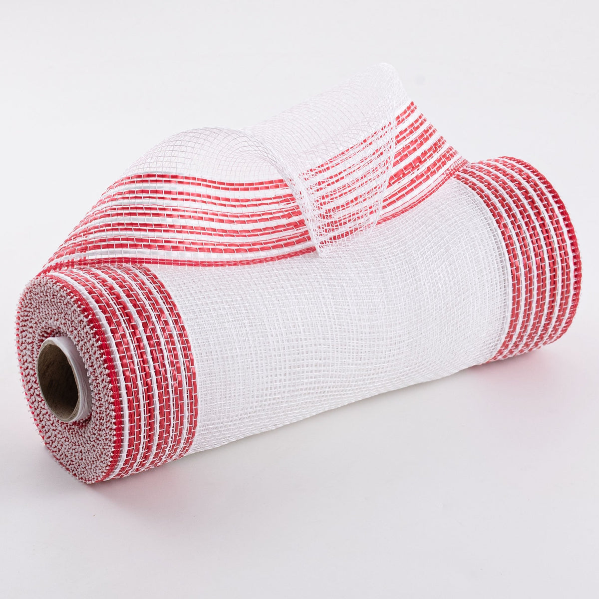 10" Wide Strip Border Stripe Mesh: Red & White Item Number: RE85063E
