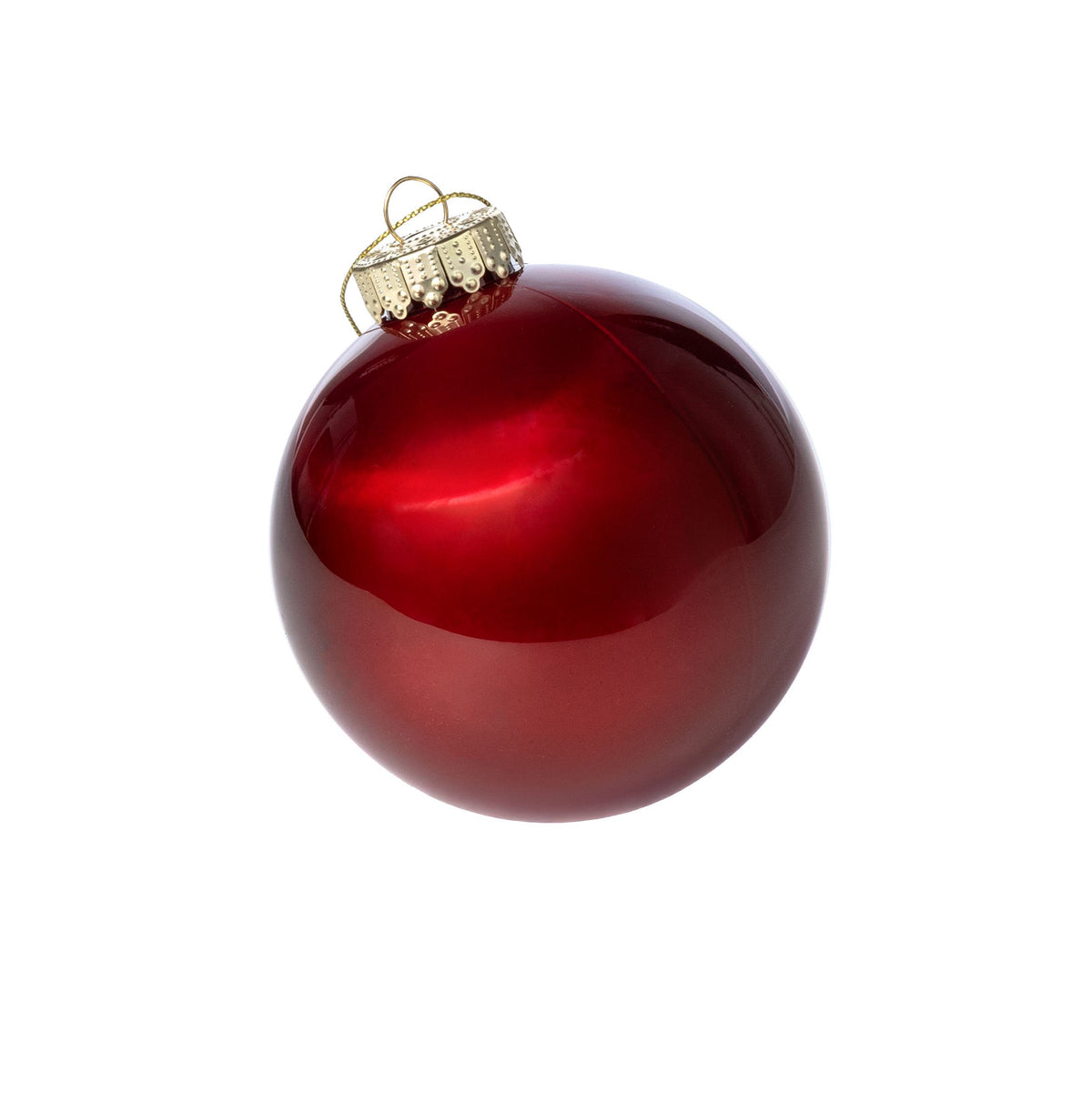 100mm Lacquered Glass-Look Shatterproof Ornament: Burgundy Red Item Number: XH966105