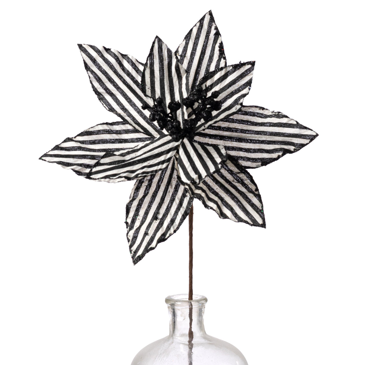 11" x 19" Striped Poinsettia Stem: Black & White Item Number: XS424478