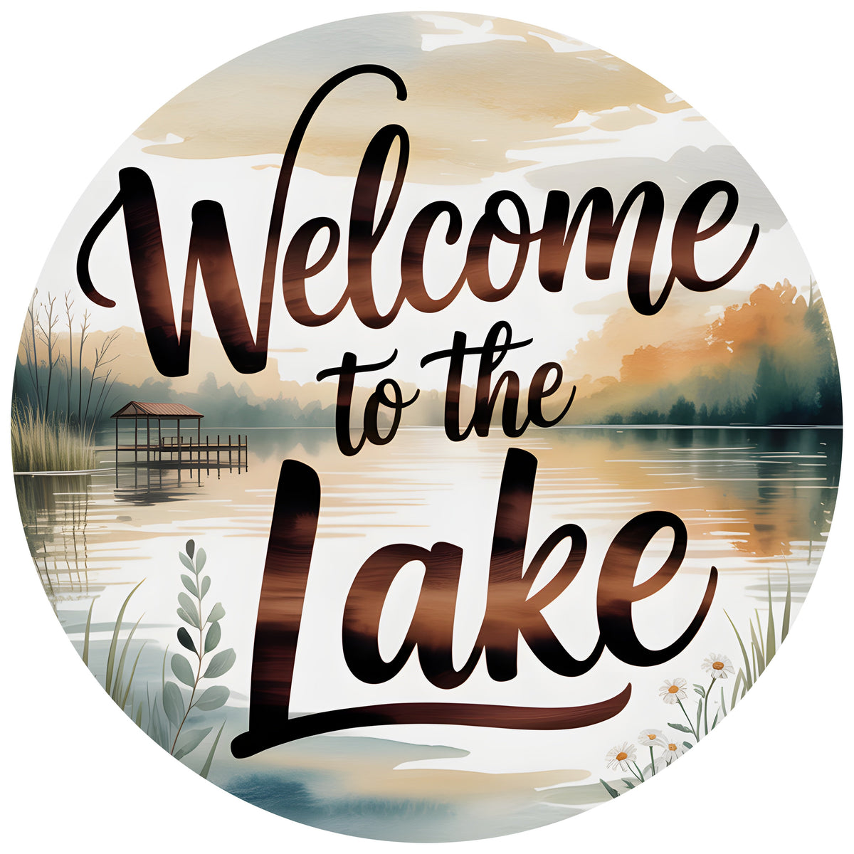 11.75" Round Waterproof Sign: Welcome to the Lake Misty Dock Item Number: CD1306NH-118