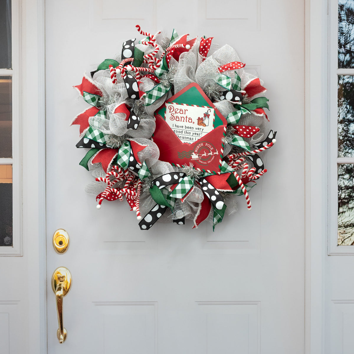 11" Metal Embossed Dear Santa Open Envelope Hanger detail photo 4