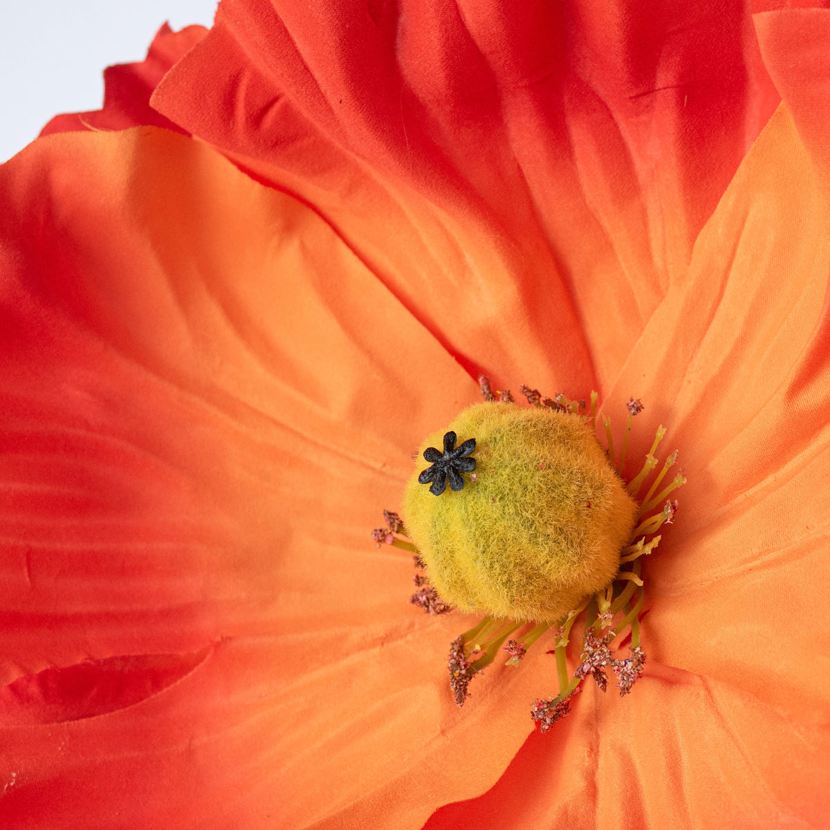 11" Oversized Poppy Head: Orange detail photo 4