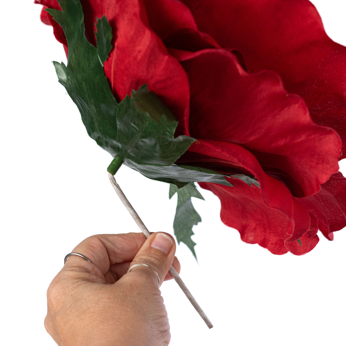 11" Oversized Rose Head: Red detail photo 3
