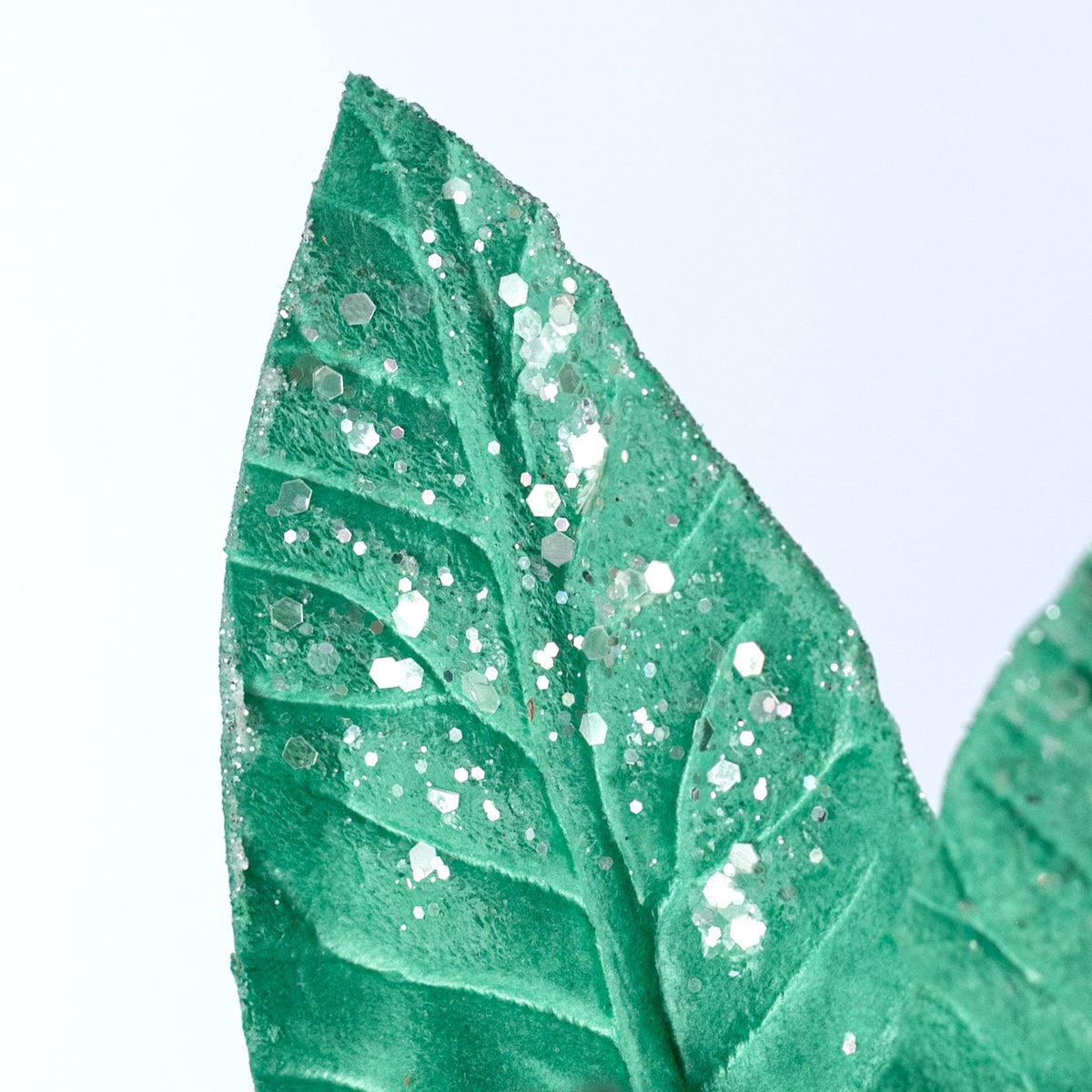 12" x 25" Velvet Poinsettia Stem: Mint Green Lifestyle Photo