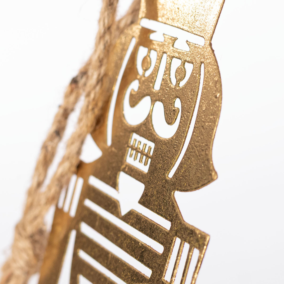 12.5" Metal Nutcracker Ornament: Metallic Gold detail photo 3