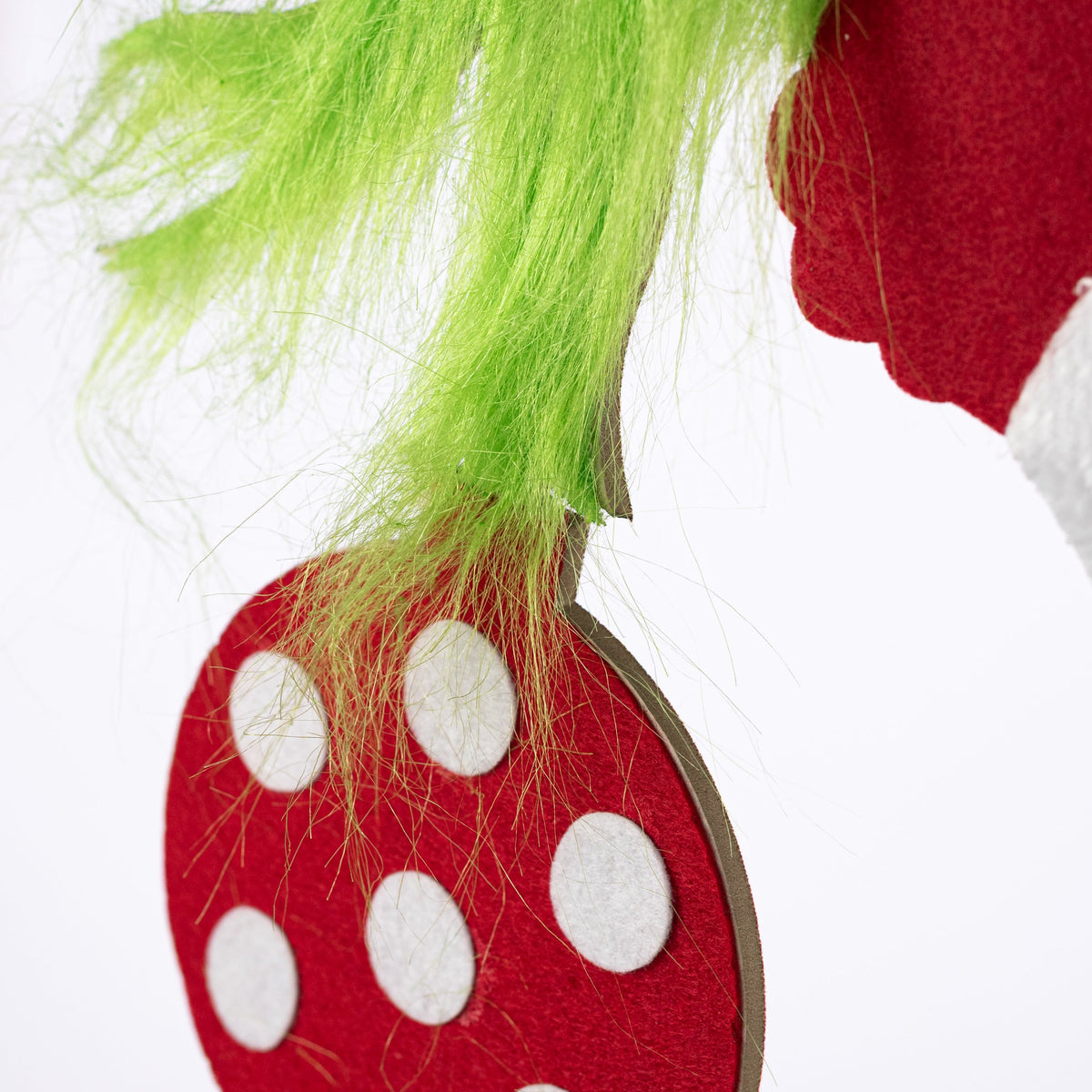 12" Furry Green Monster Hand Ornament detail photo 3