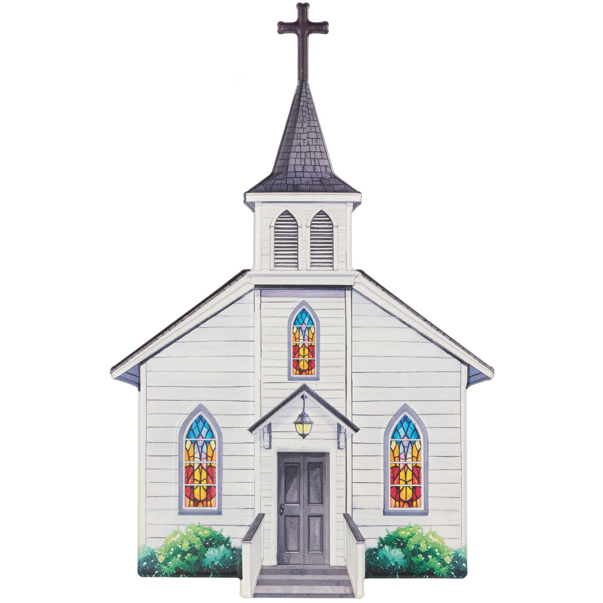 14" Embossed Metal Hanger: Church Building Item Number: MD181327