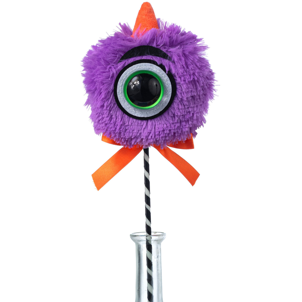 5" x 14" Furry One Eyed Horned Halloween Monster Pick: Purple Item Number: HH409877