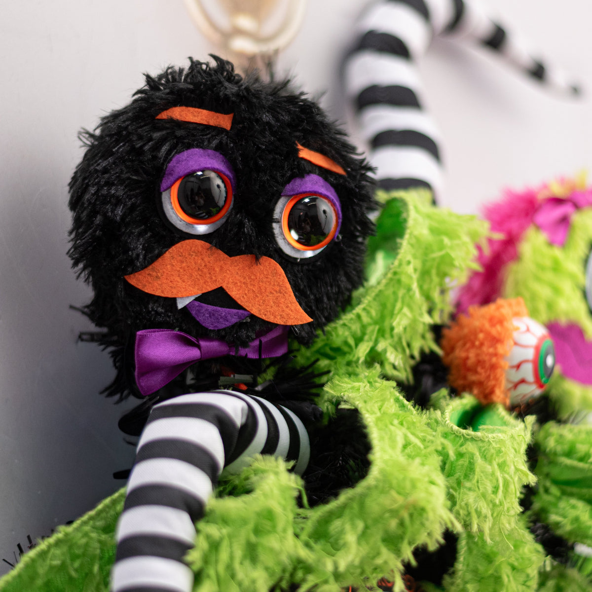 5" x 14" Plush Bow-Tie Halloween Monster Pick: Black Lifestyle Photo