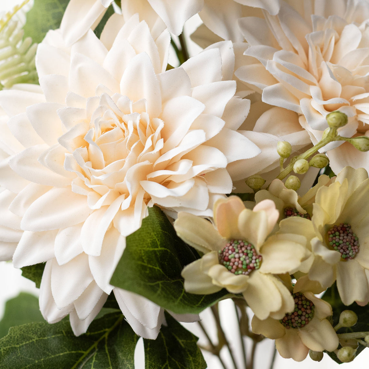 15" Mixed Dahlia Bush: Cream (5 Stem) Lifestyle Photo