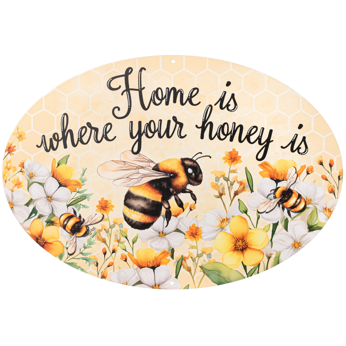 15" Oval Metal Sign: Honey at Home Item Number: MD1748