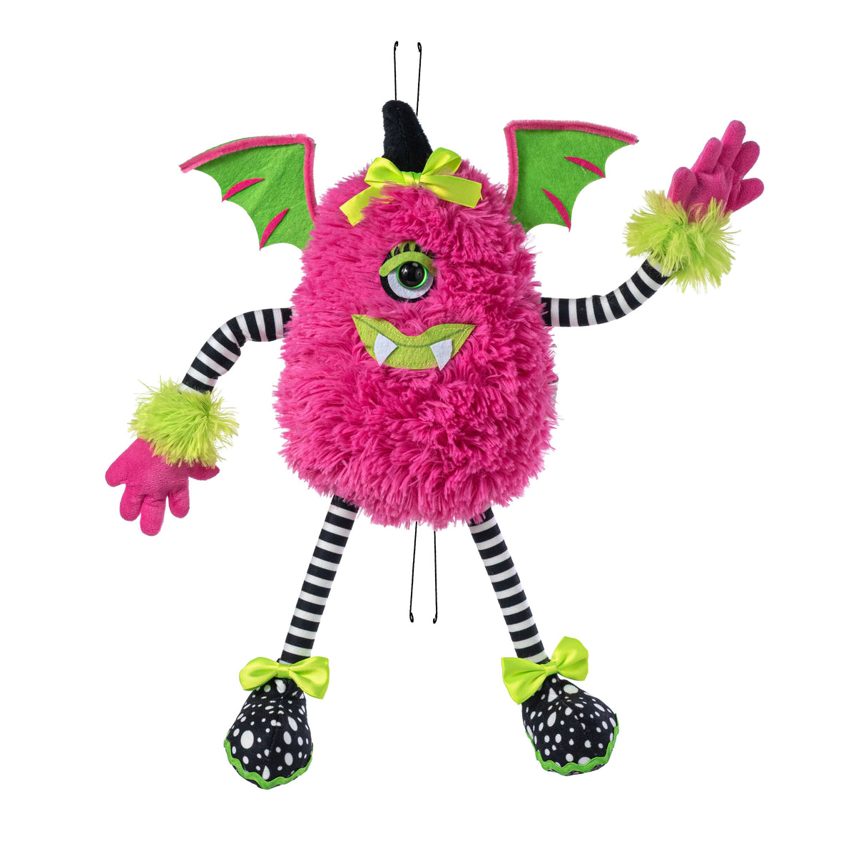 15" Plush Winged Halloween Monster Wreath Decor: Pink Item Number: HH404122