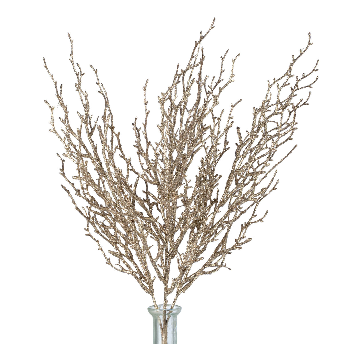 17" Glitter Twig Bush: Champagne Gold Item Number: 254218