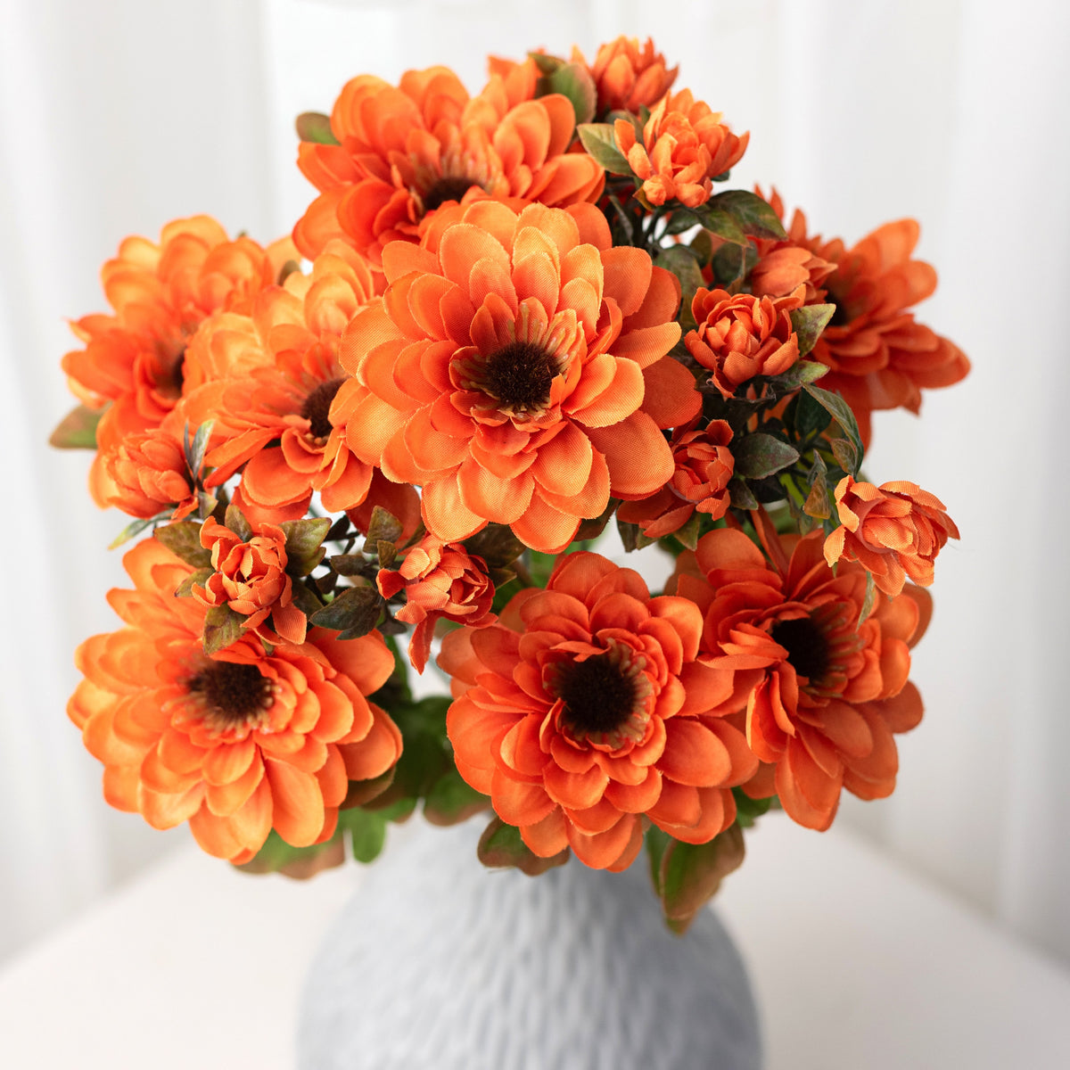 17" Zinnia Bush: Orange (12 Stem) Item Number: 57536OR
