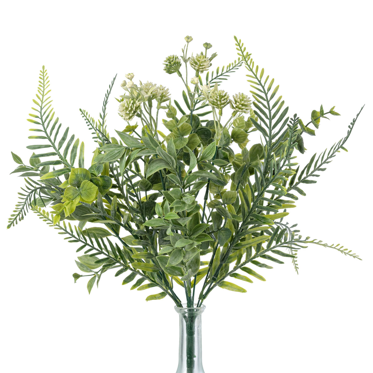 18" Mixed Greenery & Clover Blossom Bush Item Number: 85704