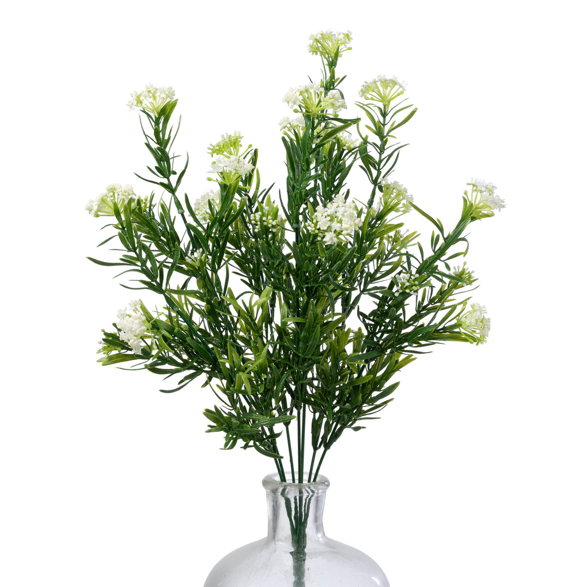 18" Plastic Flowering Sedum Leaves Bush: Cream (7 Stem) Item Number: 13700CM
