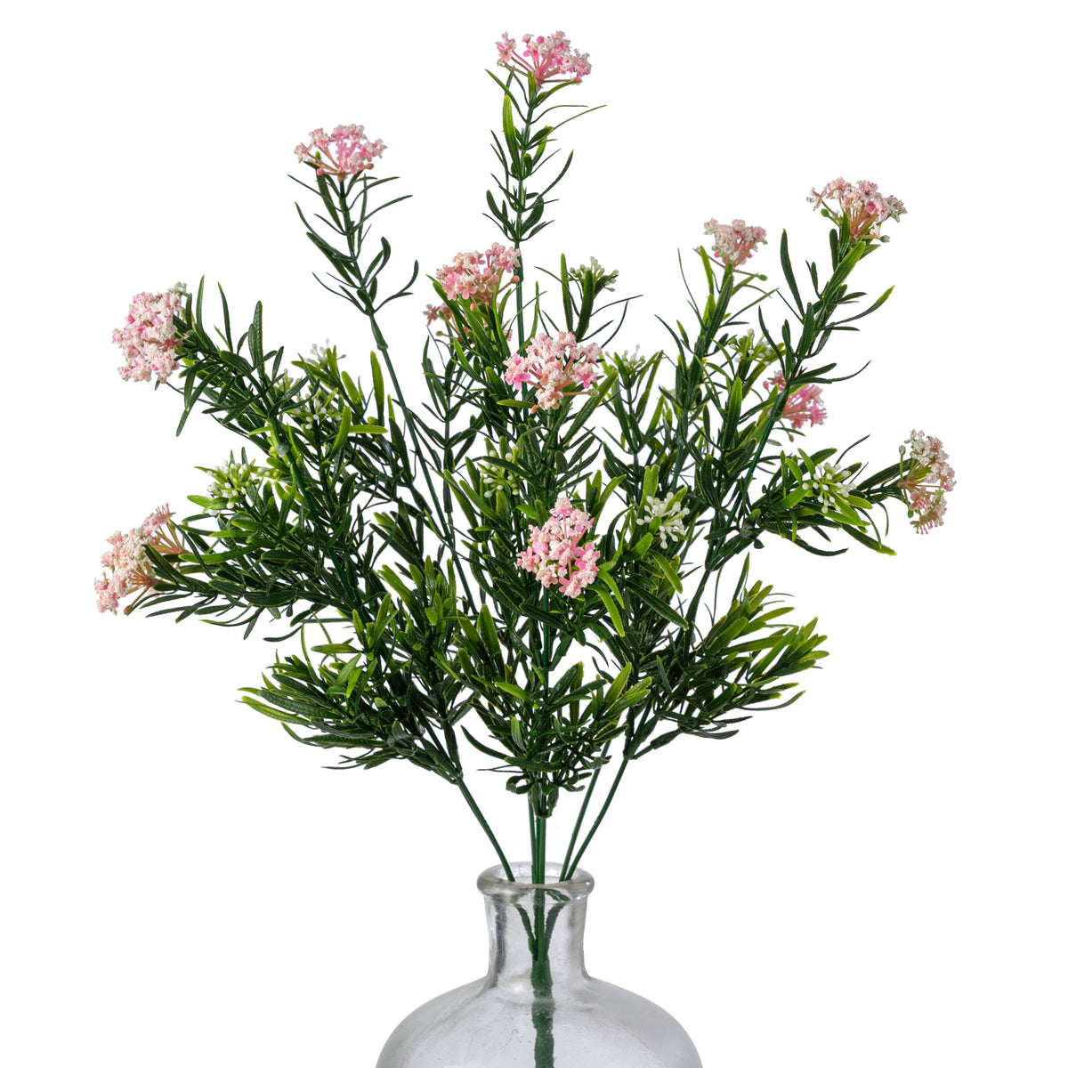 18" Plastic Flowering Sedum Leaves Bush: Pink (7 Stem) Item Number: 13700PK