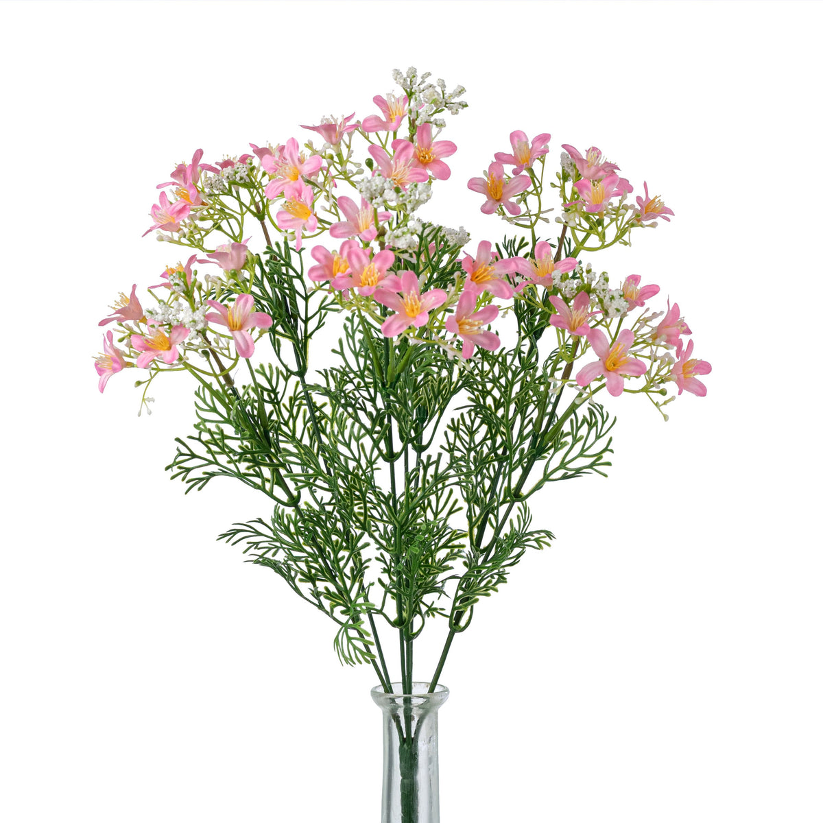 18" Plastic Star Flower Bush: Pink (7 Stem) Item Number: 13702PK