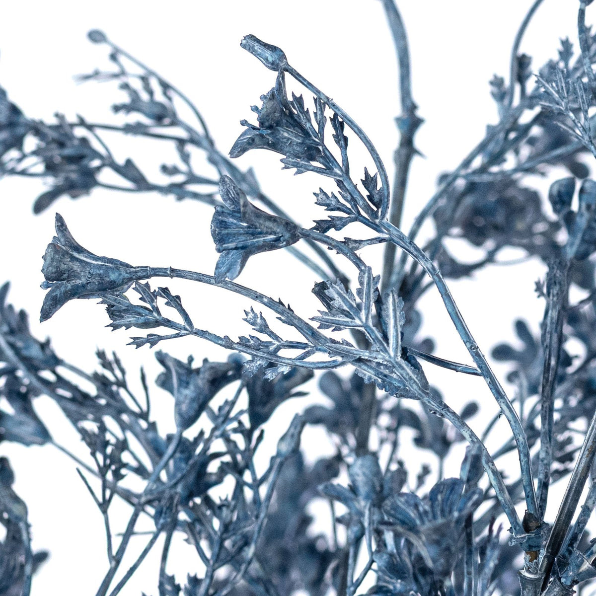18" Plastic Wax Flower Bush: Smoke Blue (7 Stem) detail photo 4