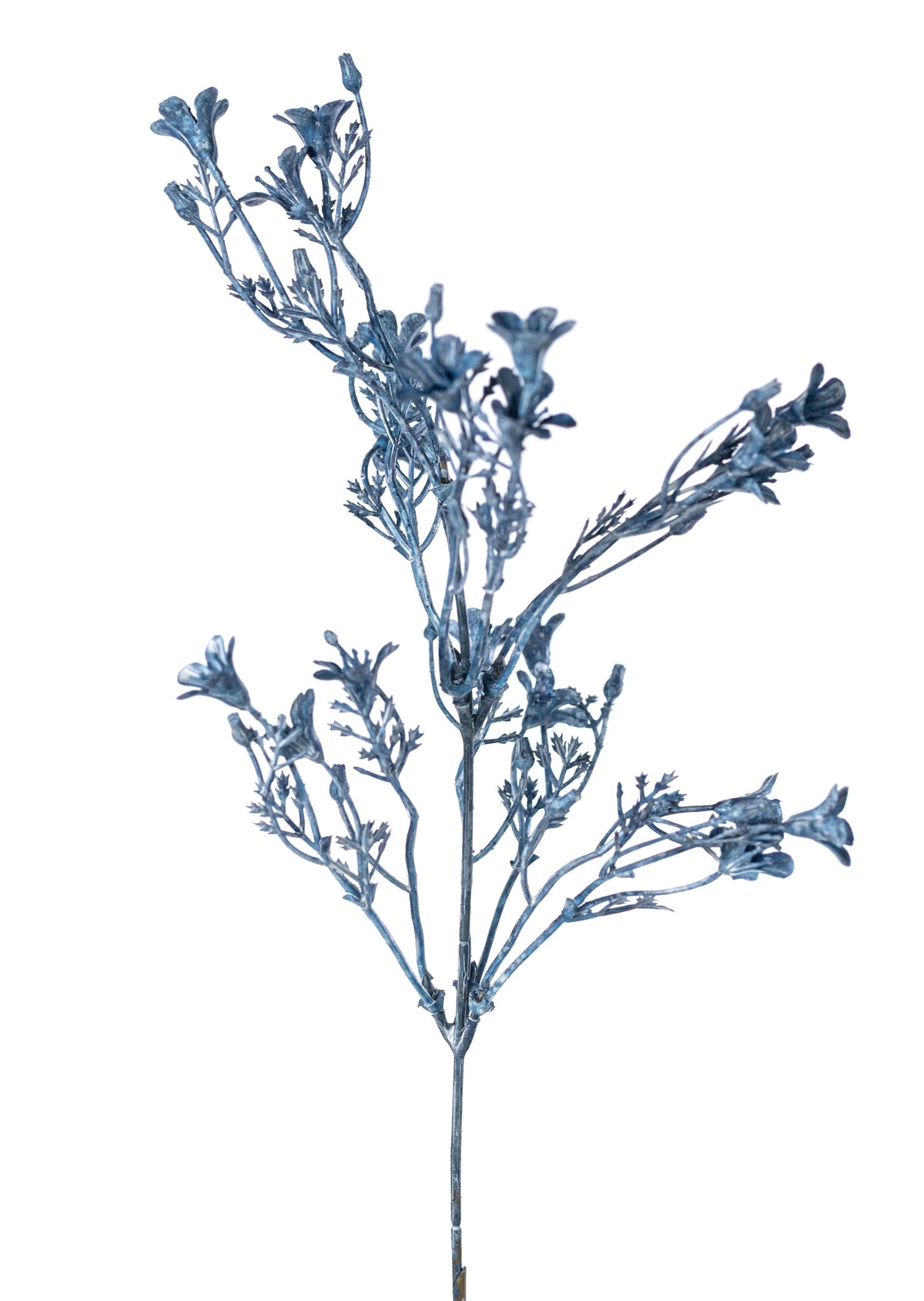 18" Plastic Wax Flower Bush: Smoke Blue (7 Stem) detail photo 5