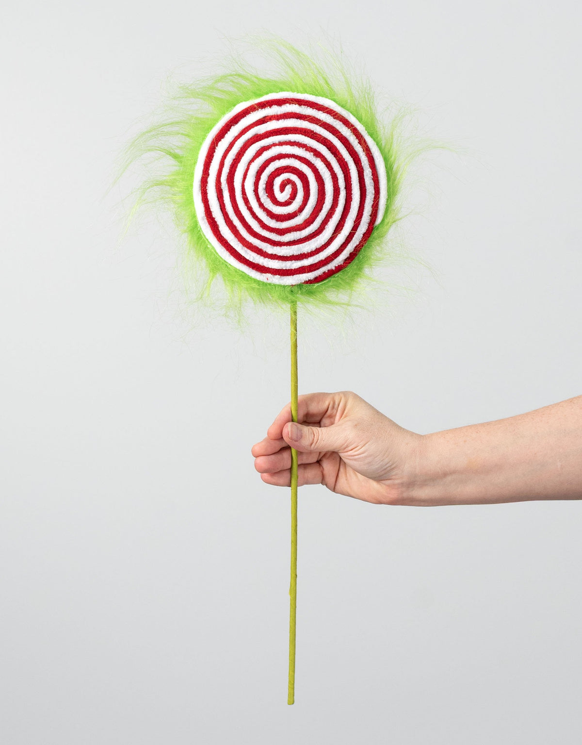 19.5" Furry Edge Lollipop Spray: Green Monster detail photo 3