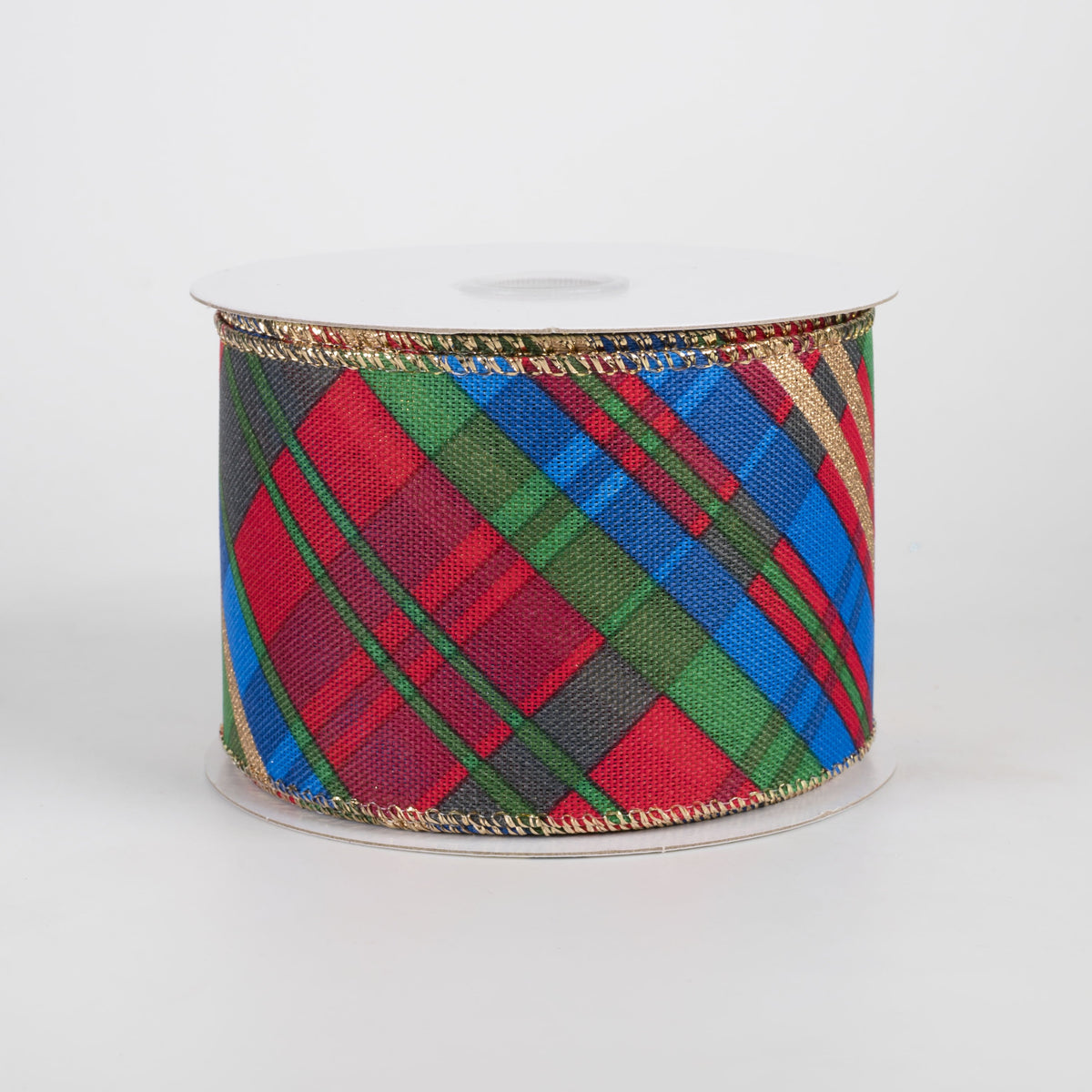 2.5" Conklin Plaid Ribbon: Preppy Gold Christmas (10 Yards) Item Number: 71680-40-15