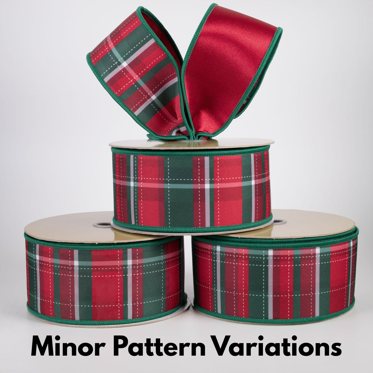 2.5" Double Sided Fused Dashed Plaid Ribbon: Traditional Christmas (10 Yards) Lifestyle Photo