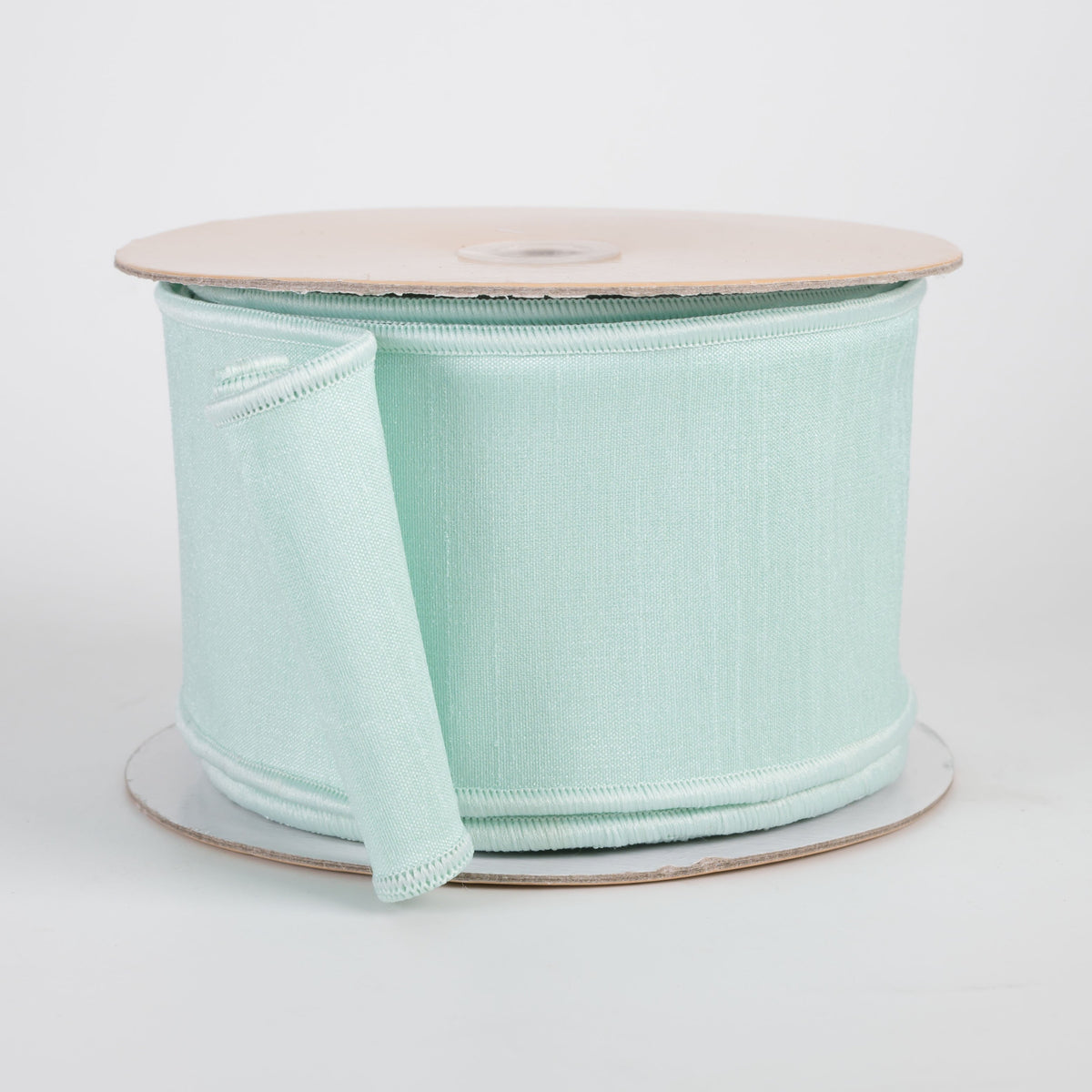 2.5" Double Sided Fused Dupioni Ribbon: Pale Mint (10 Yards) Item Number: LX403448