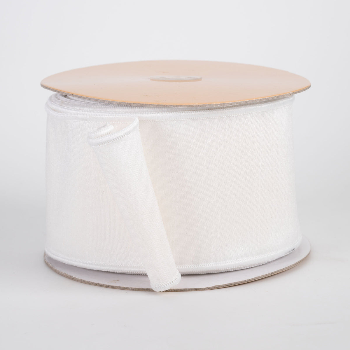 2.5" Double Sided Fused Dupioni Ribbon: White (10 Yards) Item Number: LX403427