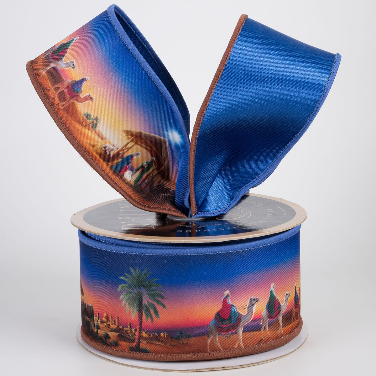 2.5" Double Sided Fused Nativity Scene Ribbon (10 Yards) Lifestyle Photo