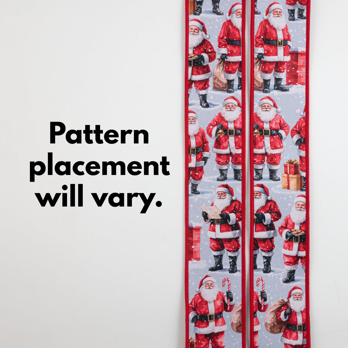 2.5" Double Sided Fused Standing Santa Ribbon: Red (10 Yards) detail photo 3
