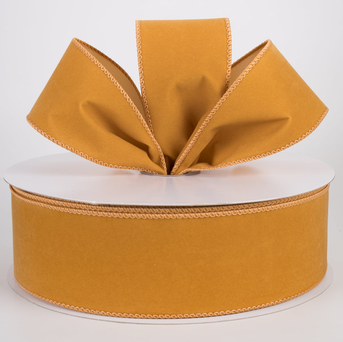 2.5" Flat Velvet Ribbon: Golden Tan (50 Yards) Lifestyle Photo
