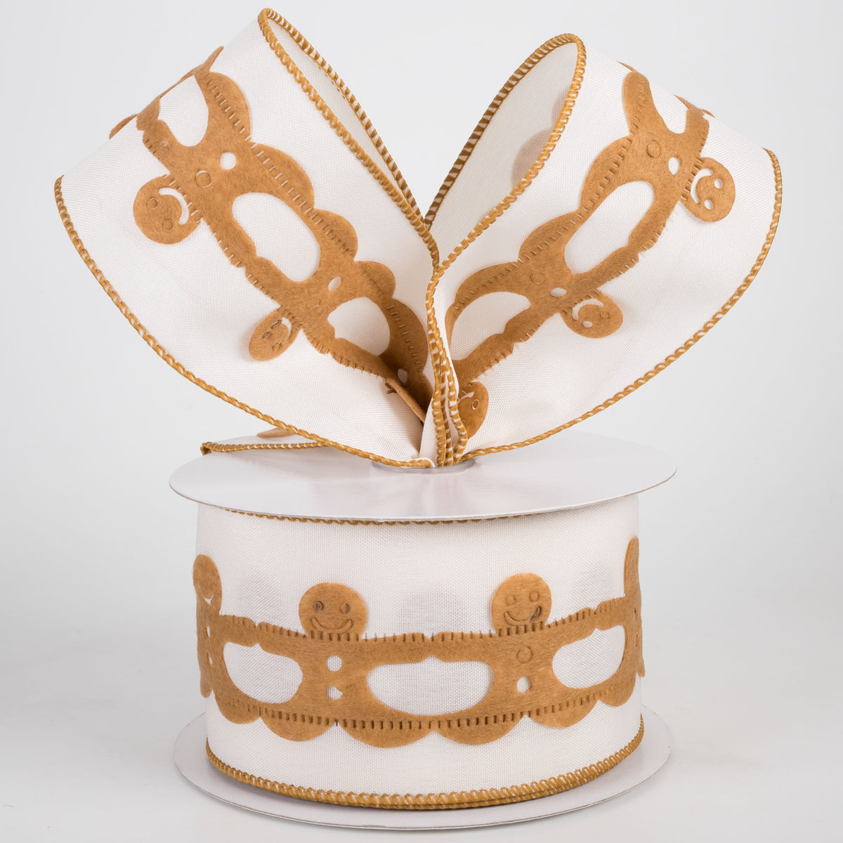 2.5" Linen Gingerbread Overlay Ribbon: Ivory (10 Yards) Lifestyle Photo