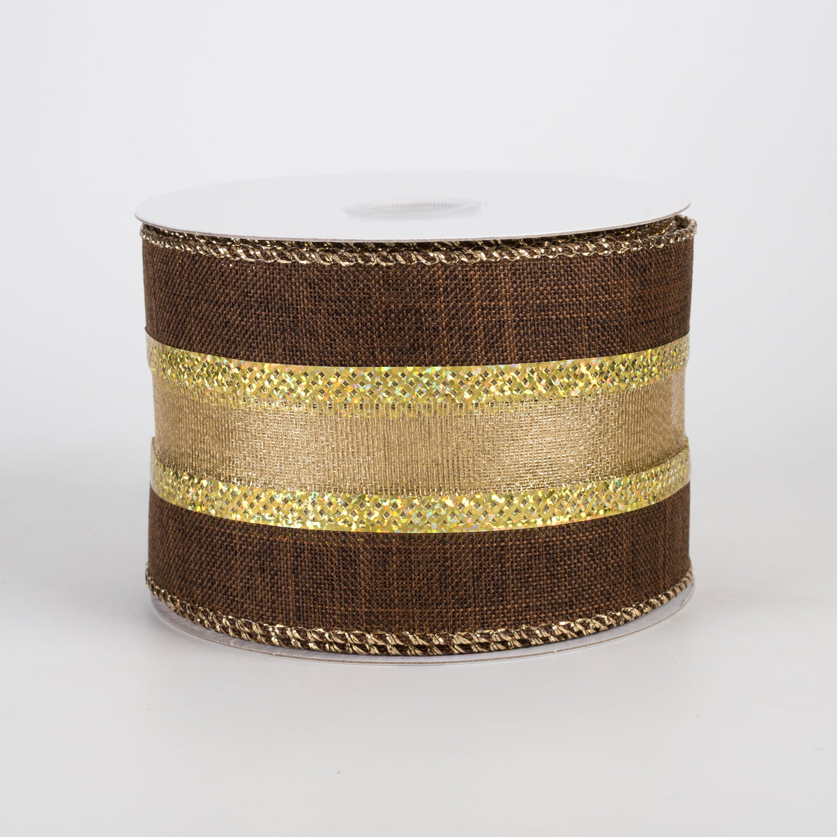 2.5" Linen Gold Firefly Center Ribbon: Brown (10 Yards) Item Number: 68450-40-38