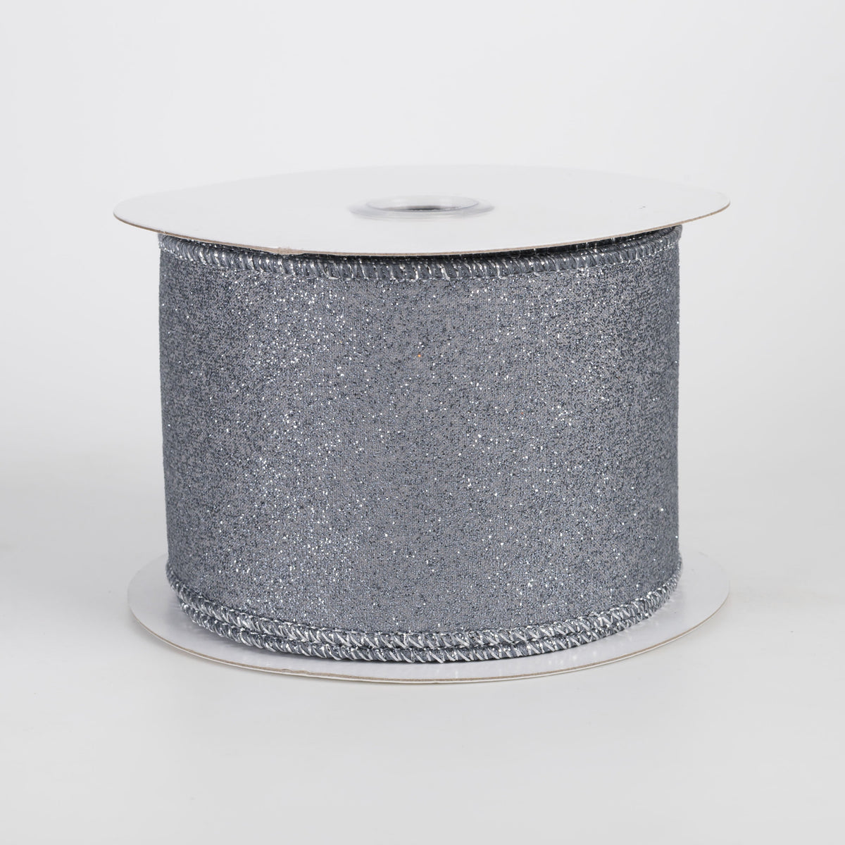 2.5" Shimmer Glitter Ribbon: Pewter Grey (10 Yards) Item Number: RGC1597H9