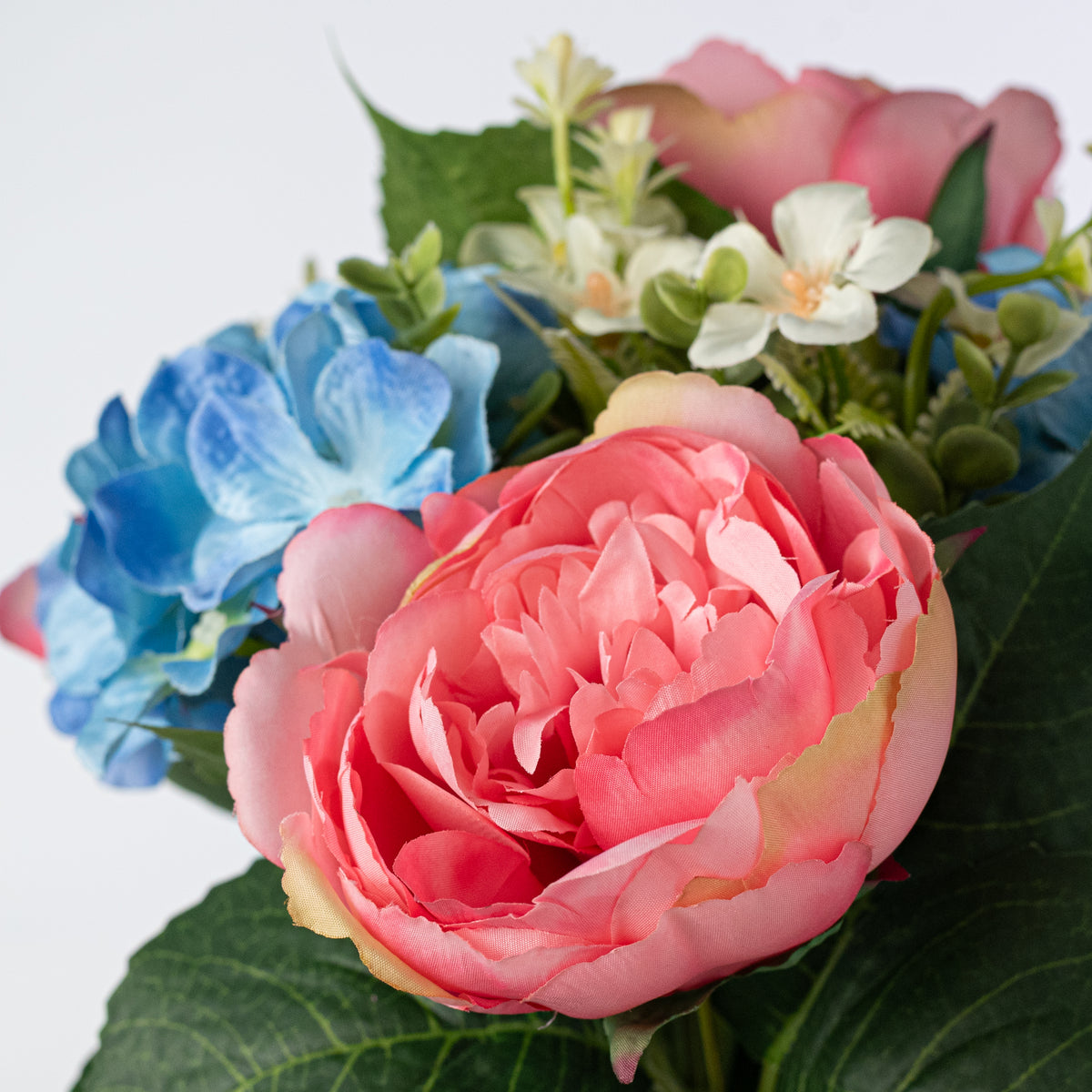 20" Peony & Hydrangea Bush: Pink & Blue (12 Stem) Lifestyle Photo