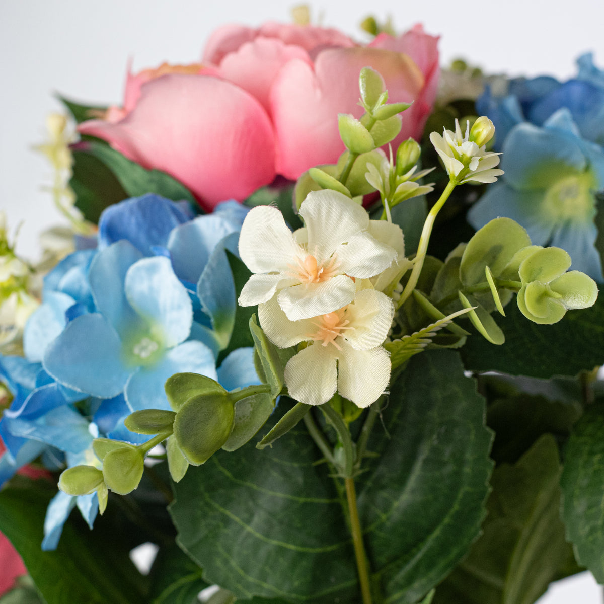 20" Peony & Hydrangea Bush: Pink & Blue (12 Stem) detail photo 5